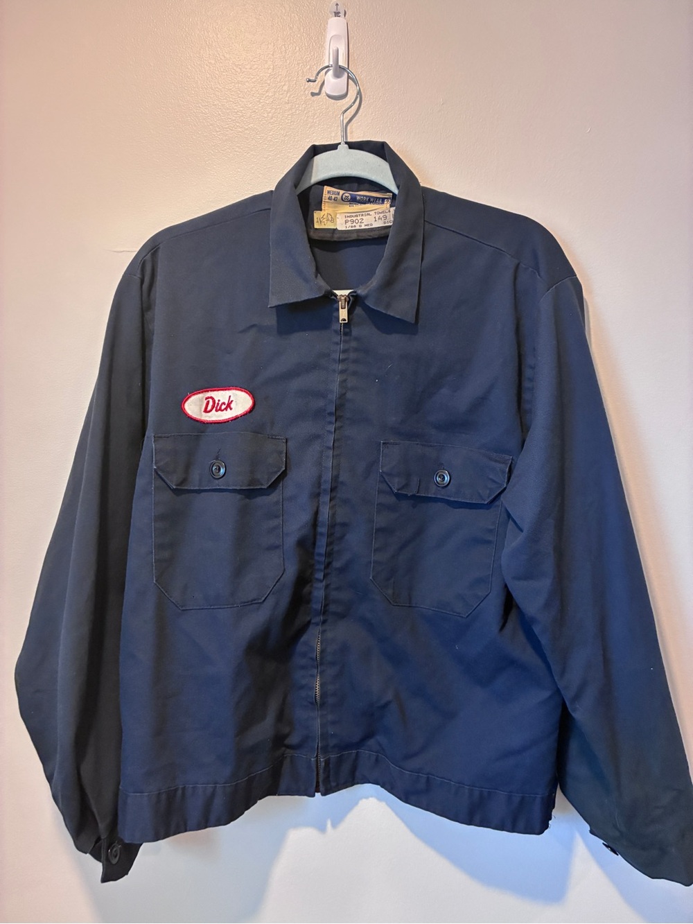 Men's Navy Work Jacket with Chest Pockets